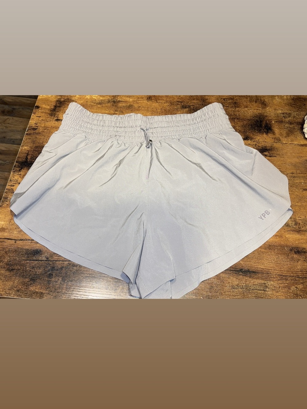Light Sage/Gray Women's Athletic Shorts with Elastic Waist